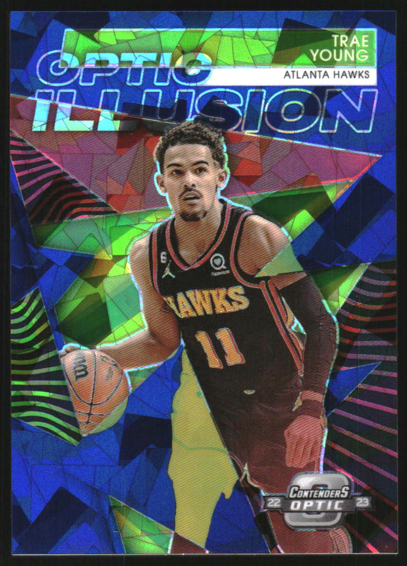 2022-23 Donruss Optic Raining 3s Blue #8 Trae Young on Fanatics