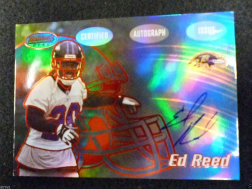 Ed Reed Baltimore Ravens Autographed 2002 Topps Finest #109