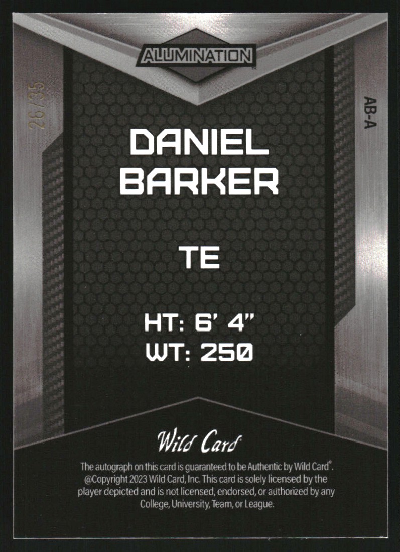 2023 Wild Card Alumination Retail Autographs Crystal Holo Green #ABA32 Daniel Barker