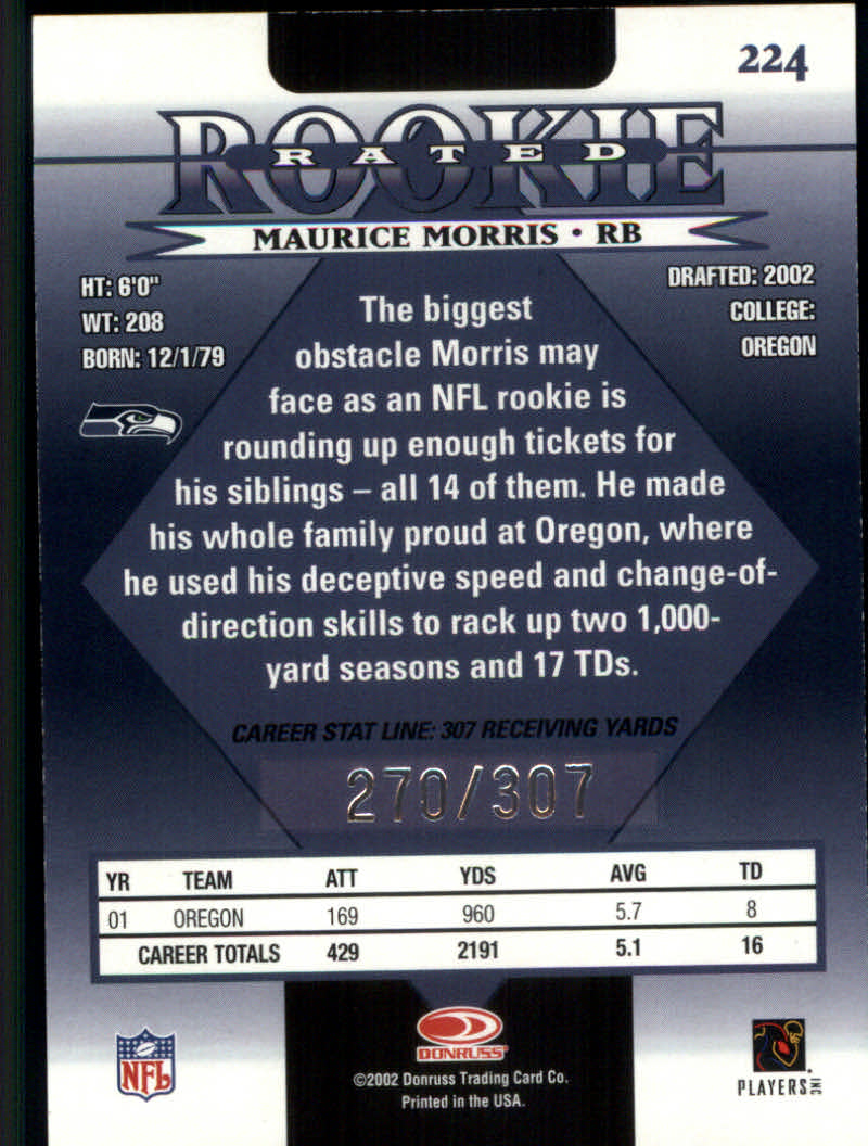 2002 Donruss Football "Parallel" Cards - Picture 9 of 19