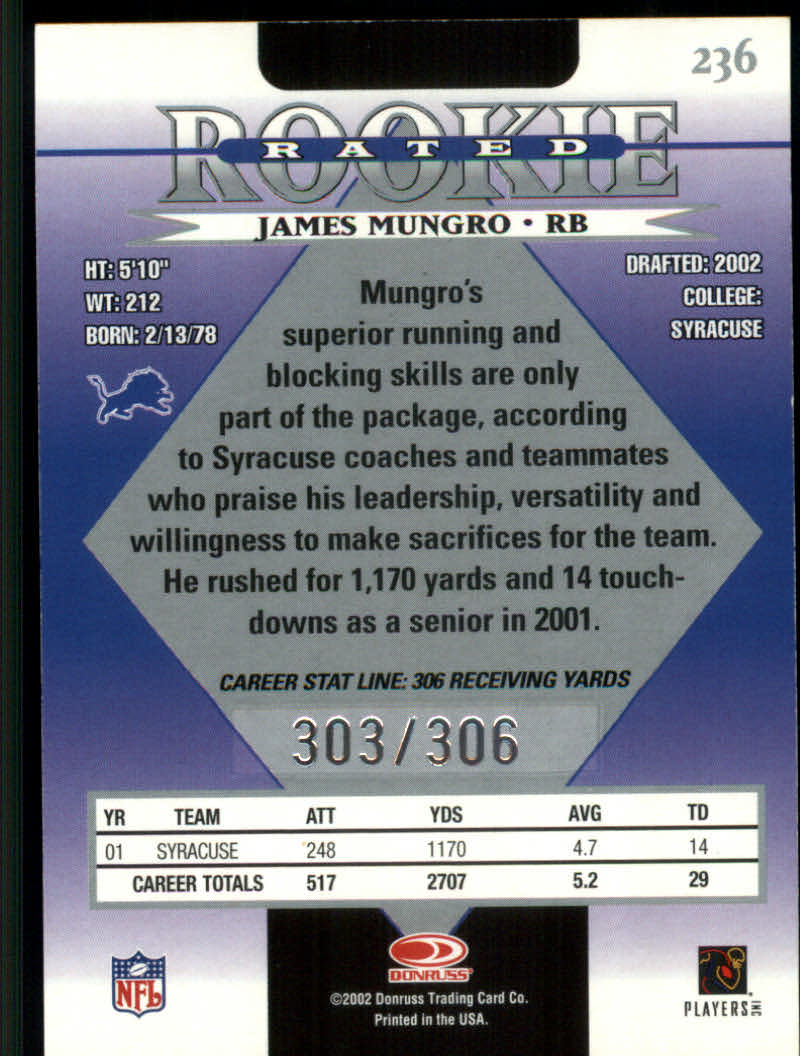 2002 Donruss Football "Parallel" Cards - Picture 7 of 19
