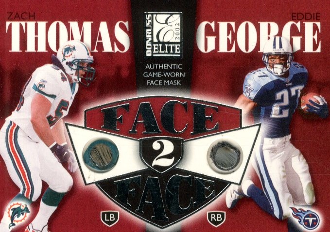 2002 Donruss Elite Face to Face #FF1 Eddie George/Zach Thomas