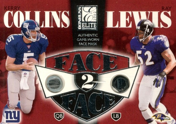 2002 Donruss Elite Face to Face #FF7 Kerry Collins/Ray Lewis