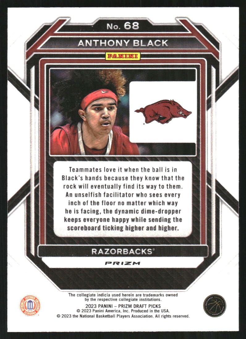 2023-24 Panini Prizm Draft Picks Prizms Silver #68 Anthony Black