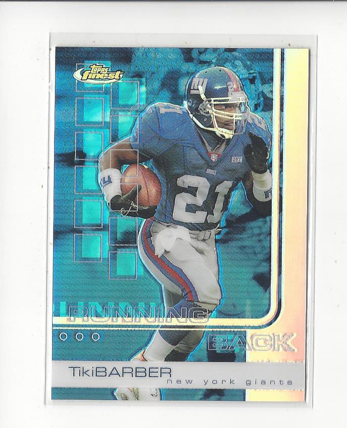 2002 Finest Refractors #25 Tiki Barber