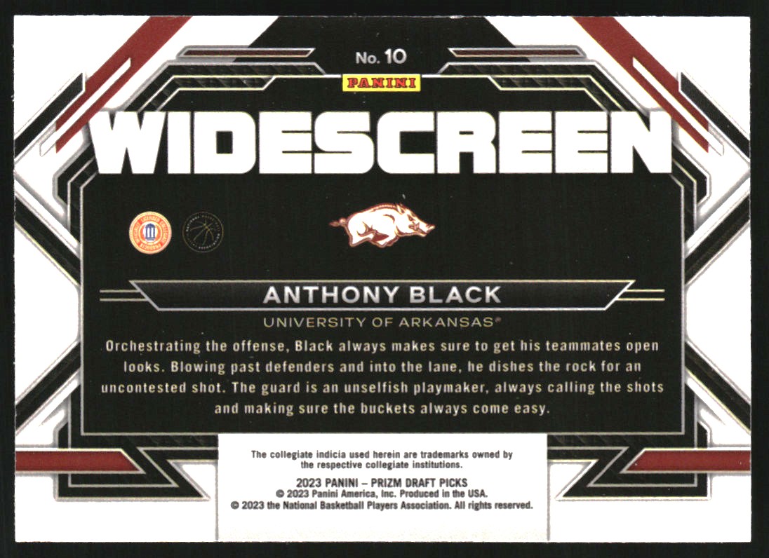 2023-24 Panini Prizm Draft Picks Widescreen #10 Anthony Black