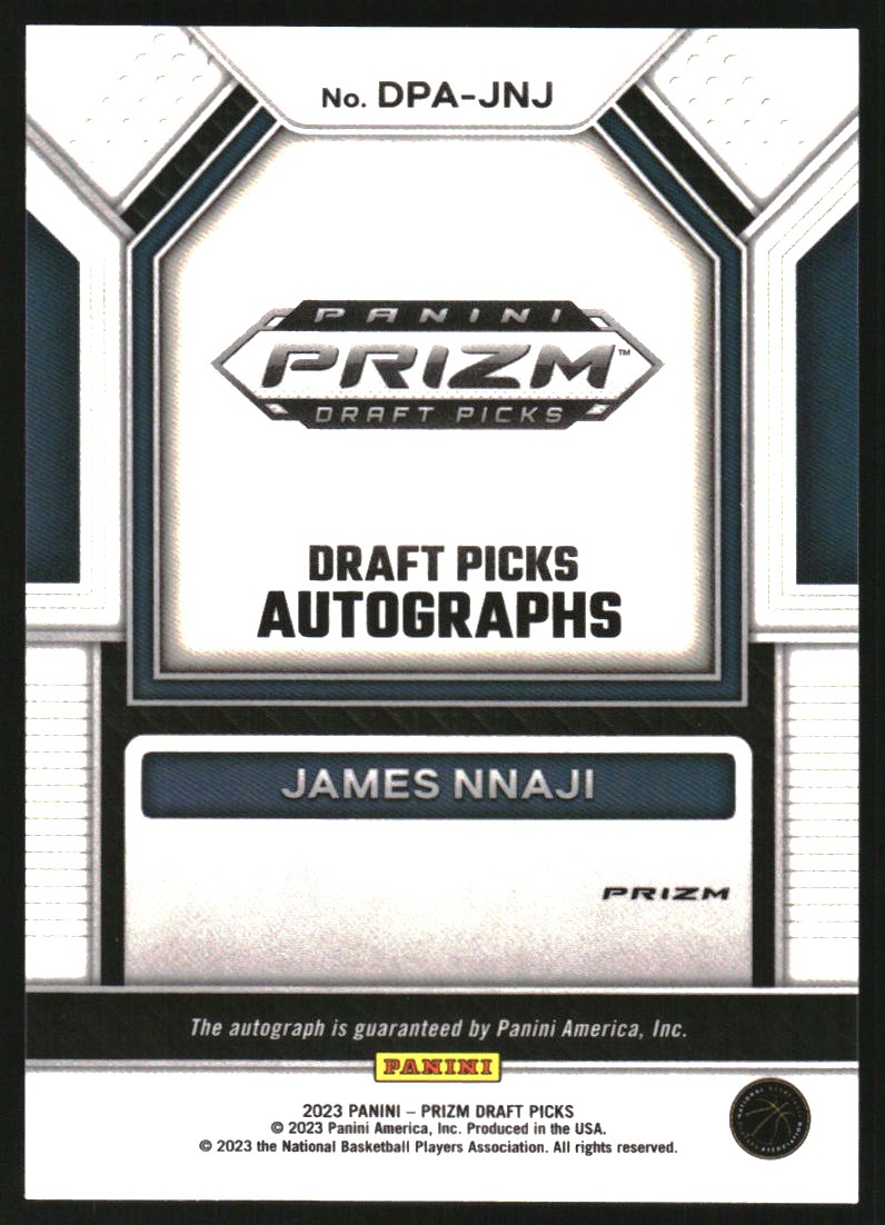 2023-24 Panini Prizm Draft Picks Autographs Prizms Silver #11 James Nnaji