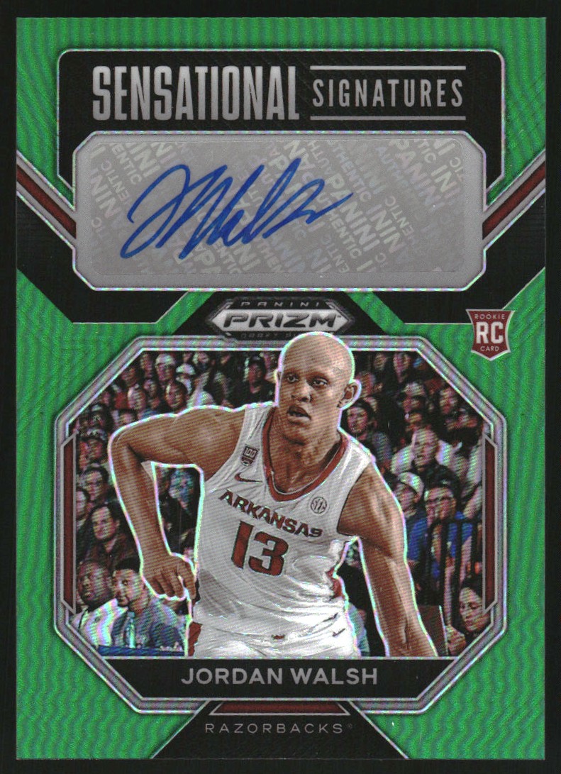 2023-24 Panini Prizm Draft Picks Sensational Signatures Prizms Green #13 Jordan Walsh