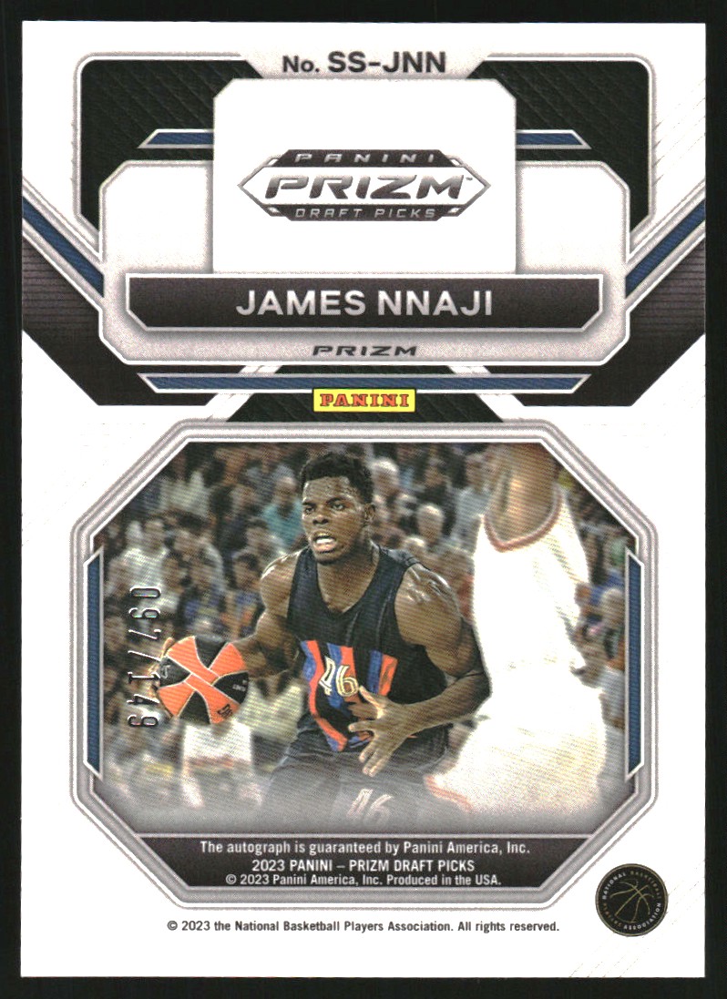 2023-24 Panini Prizm Draft Picks Sensational Signatures Prizms Red #10 James Nnaji/149