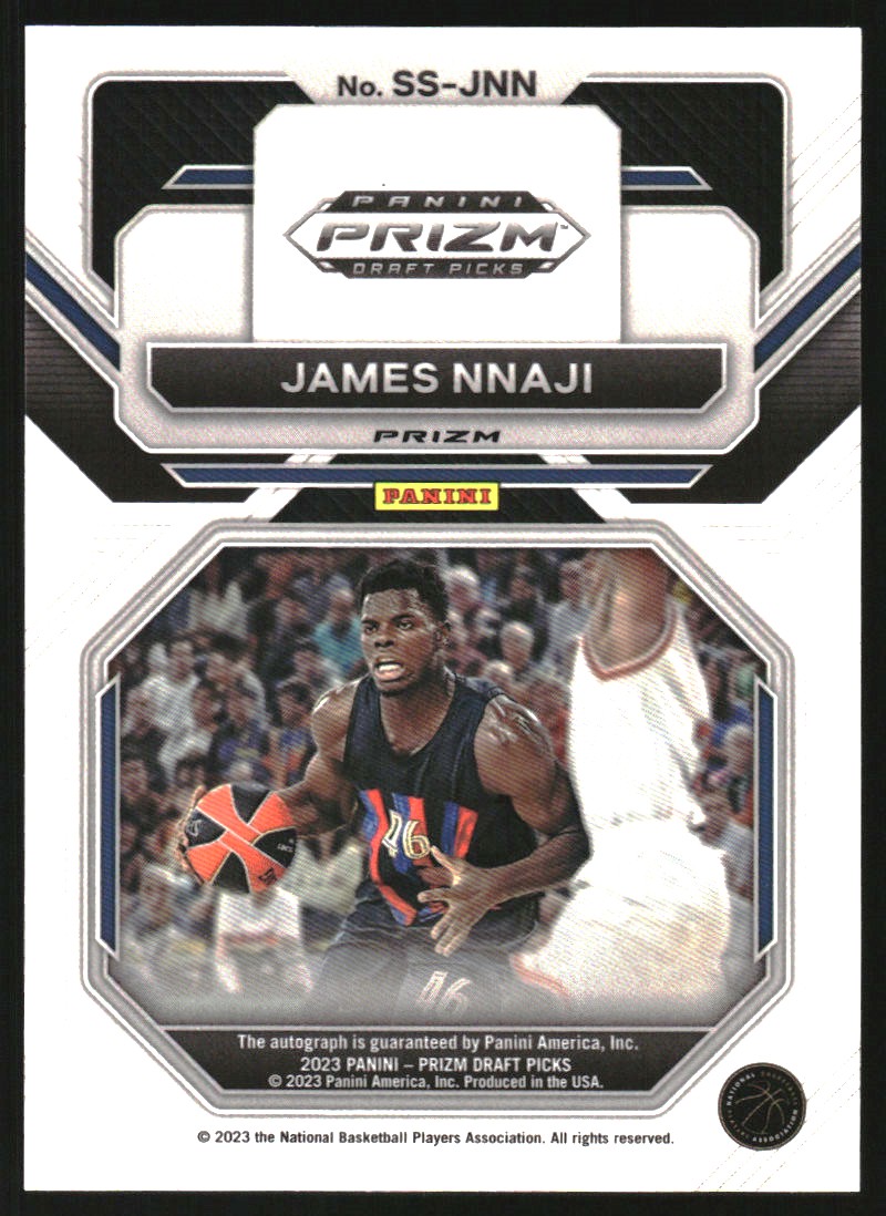 2023-24 Panini Prizm Draft Picks Sensational Signatures Prizms Silver #10 James Nnaji