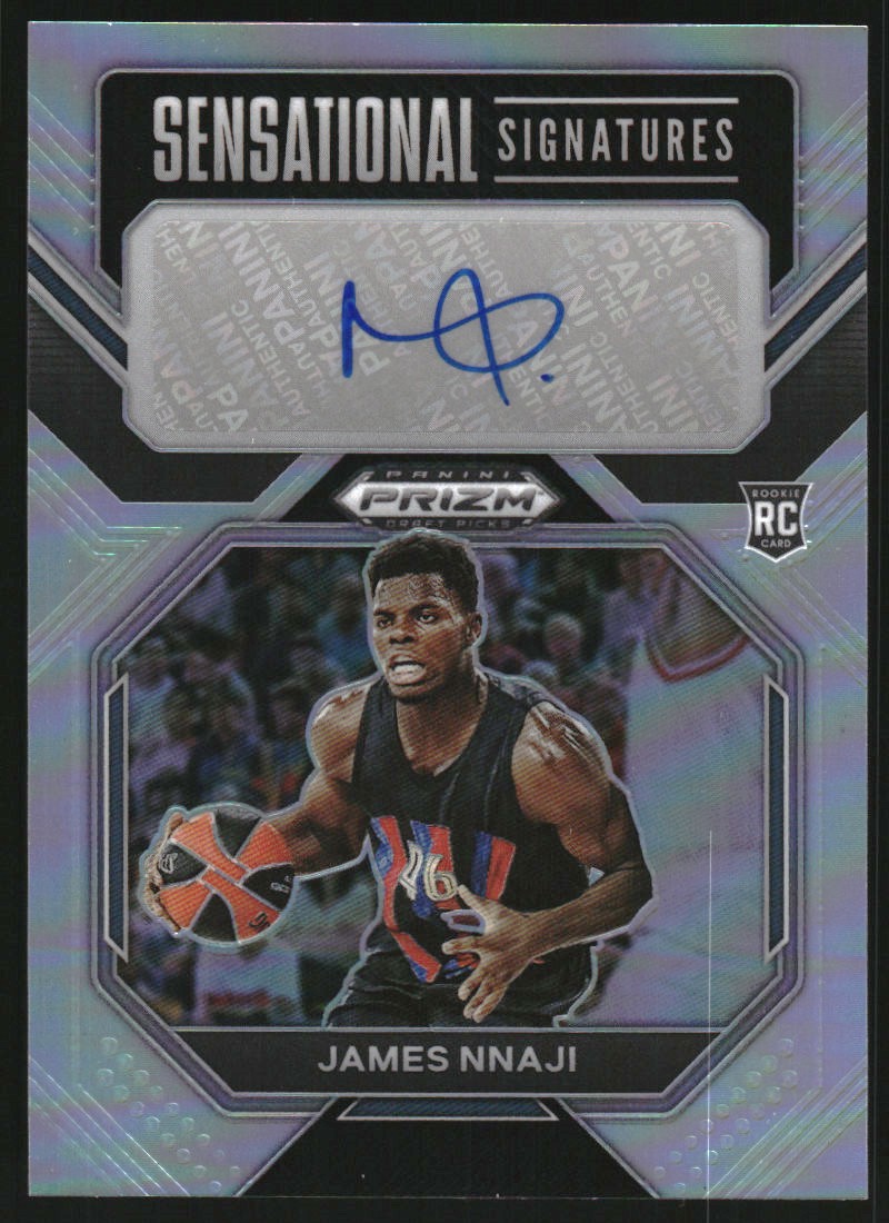 2023-24 Panini Prizm Draft Picks Sensational Signatures Prizms Silver #10 James Nnaji