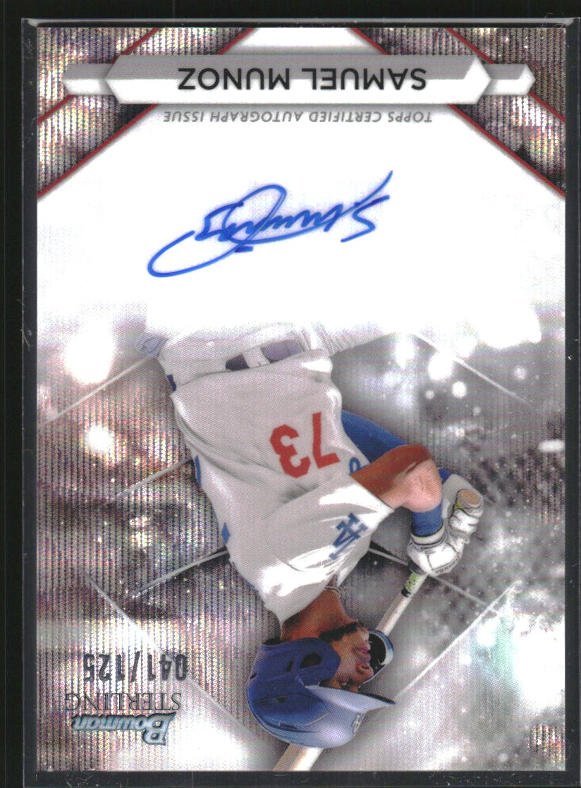 2023 Bowman Sterling Prospect Autographs Wave Refractors #PASM Samuel Munoz