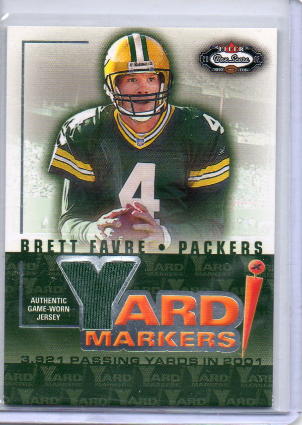 2002 Fleer Box Score Yard Markers Jerseys #6 Brett Favre - NM-MT