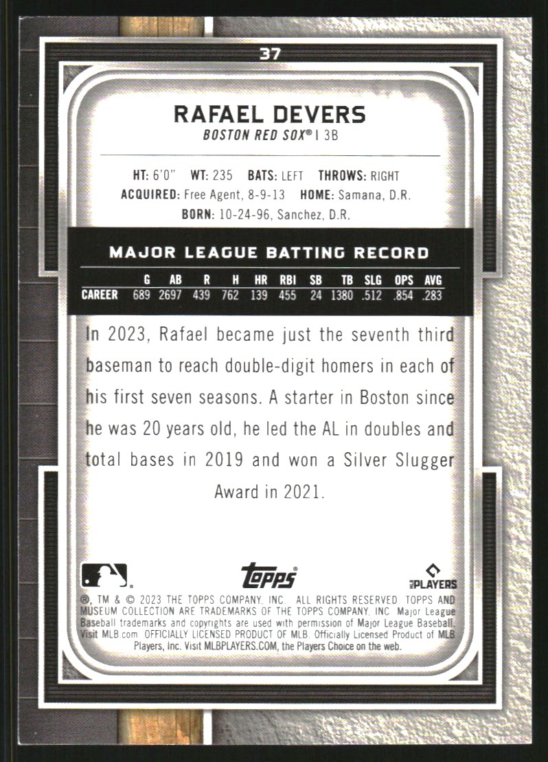 2023 Topps Museum Collection #37 Rafael Devers