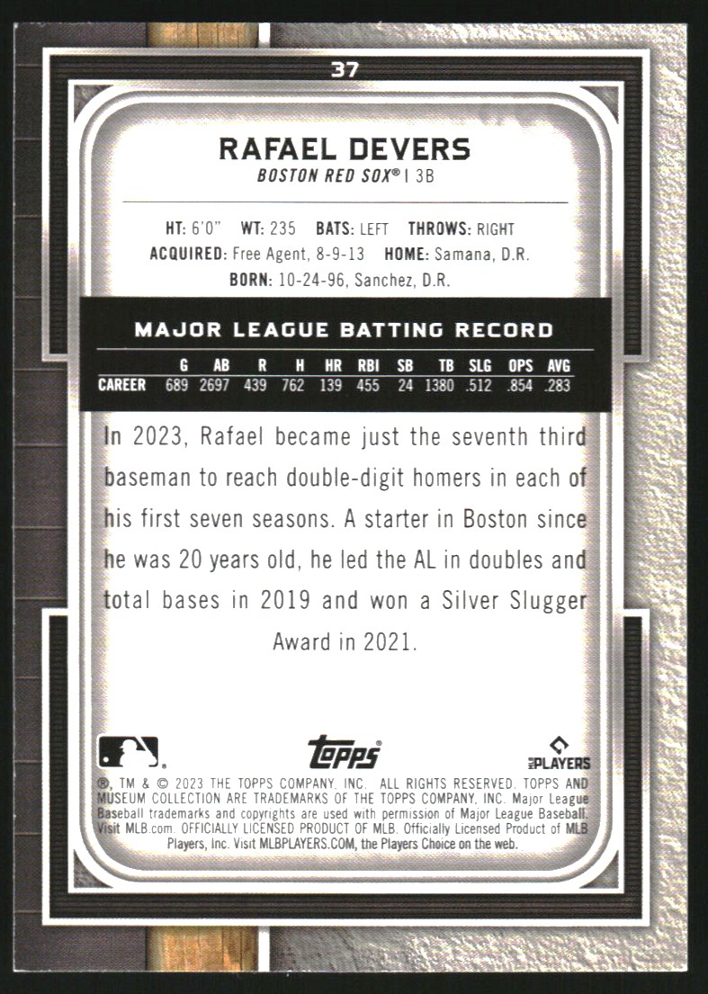 2023 Topps Museum Collection Copper #37 Rafael Devers