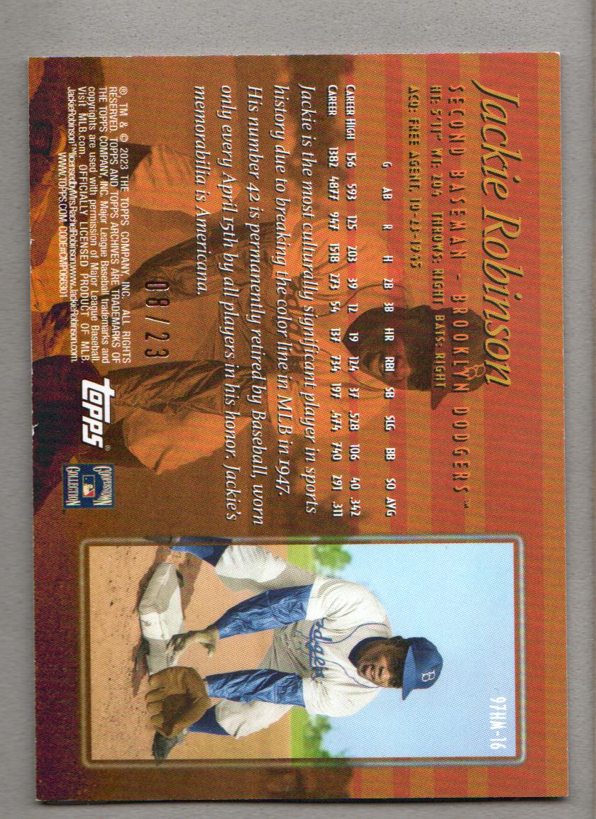 2023 Topps Archives '97 Topps Hobby Masters #97HM16 Jackie Robinson back image