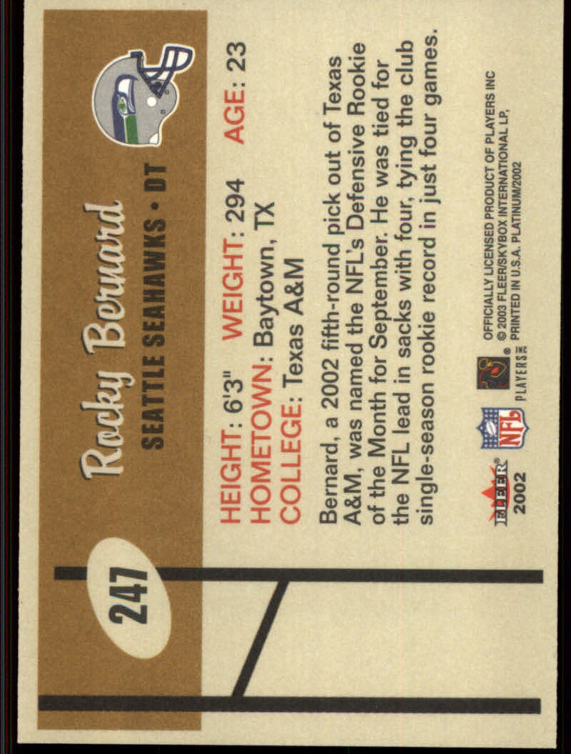 2002 Platinum (Fleer) Football Cards - Bild 20 von 24