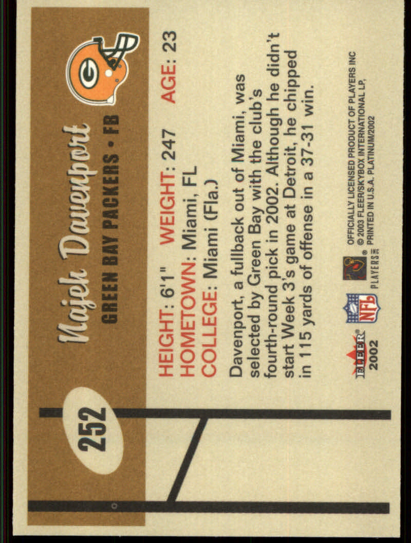 2002 Platinum (Fleer) Football Cards - Bild 18 von 24