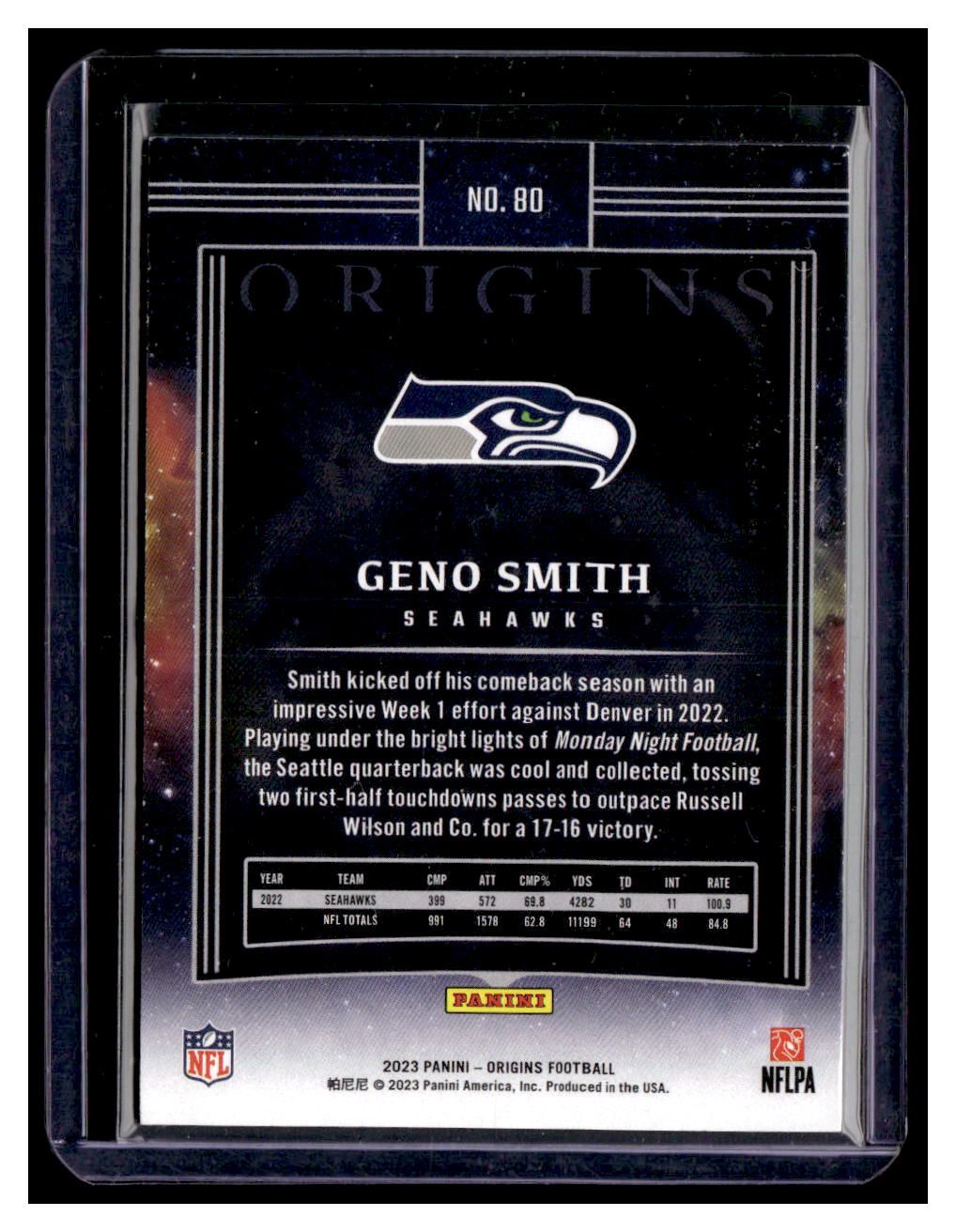 2023 Panini Origins Gold #80 Geno Smith back image