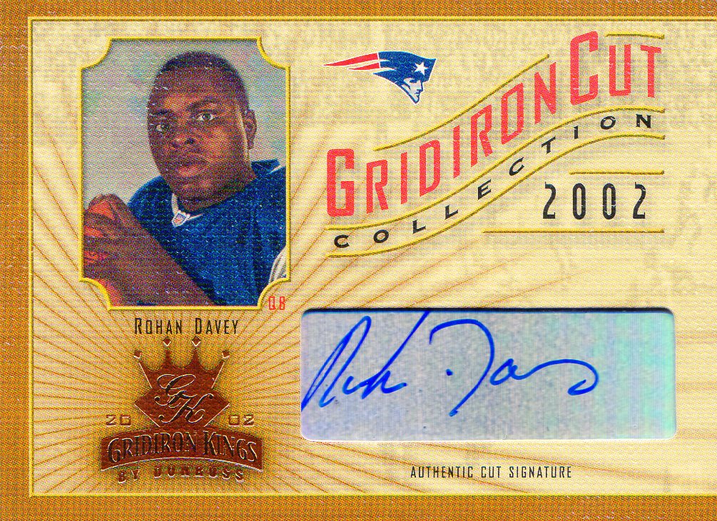 2002 Gridiron Kings Gridiron Cut Collection #GC37 Rohan Davey AU/350