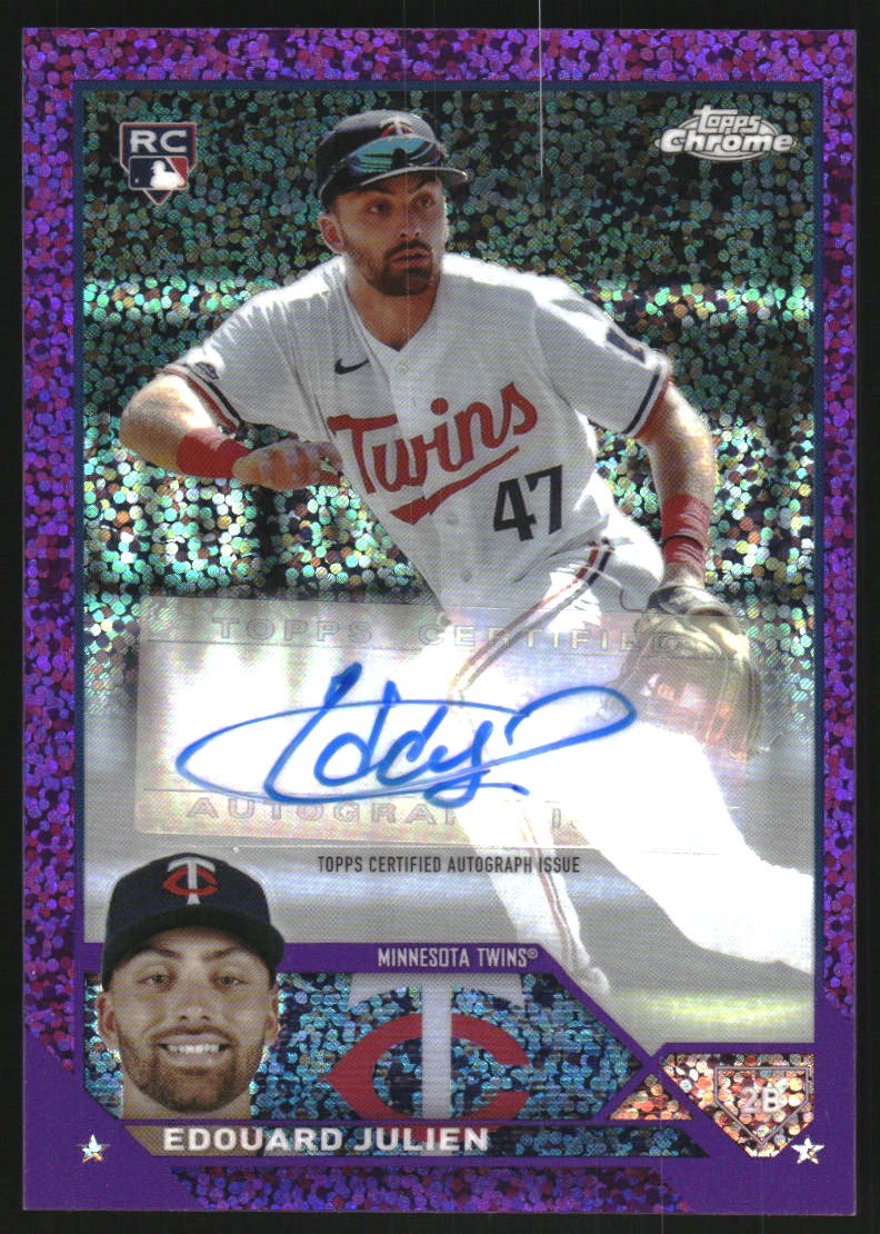2023 Topps Chrome Update Autographs Purple Speckle Refractors #ACEJU Edouard Julien Auto /299