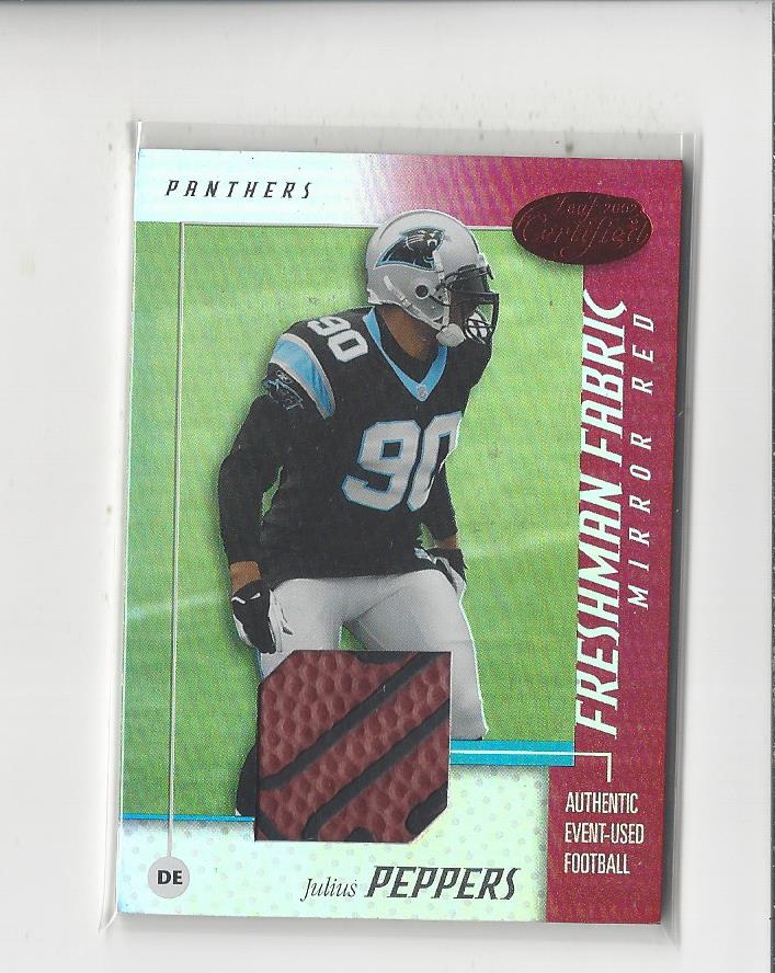 2002 Leaf Certified Mirror Red Materials #120 Julius Peppers
