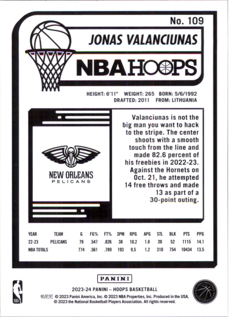 2023-24 Hoops Basketball Card Pick (Base) 101-300 - Picture 19 of 396