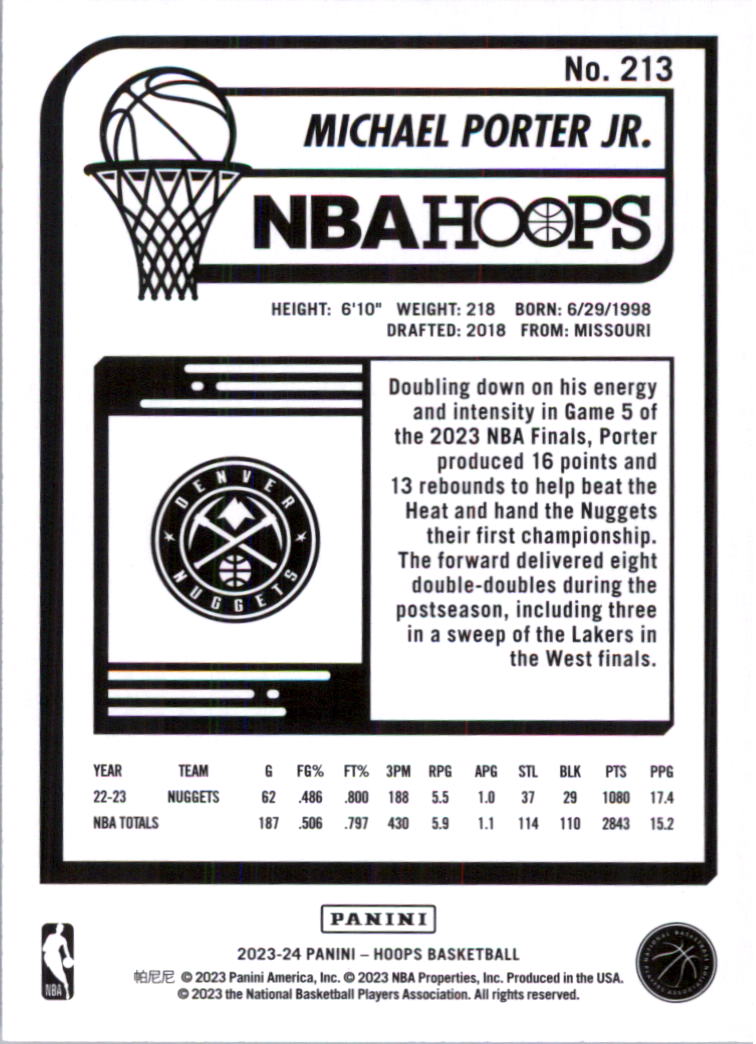 2023-24 Hoops Basketball Card Pick (Base) 101-300 - Picture 226 of 396