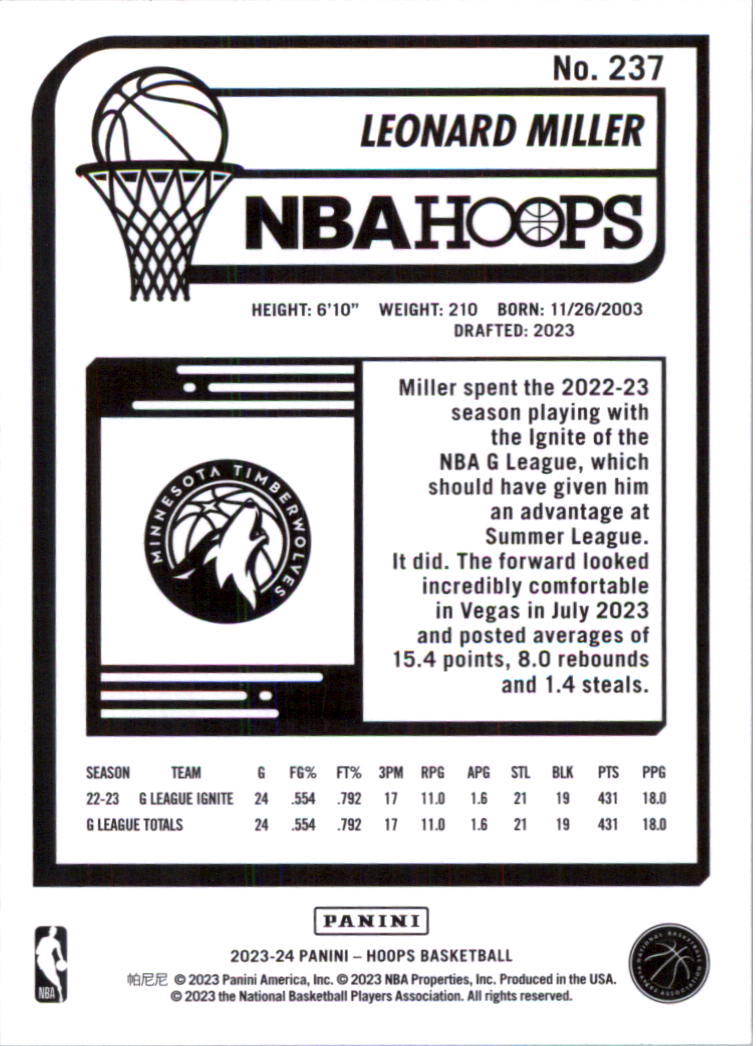 2023-24 Hoops Basketball Card Pick (Base) 101-300 - Picture 274 of 396
