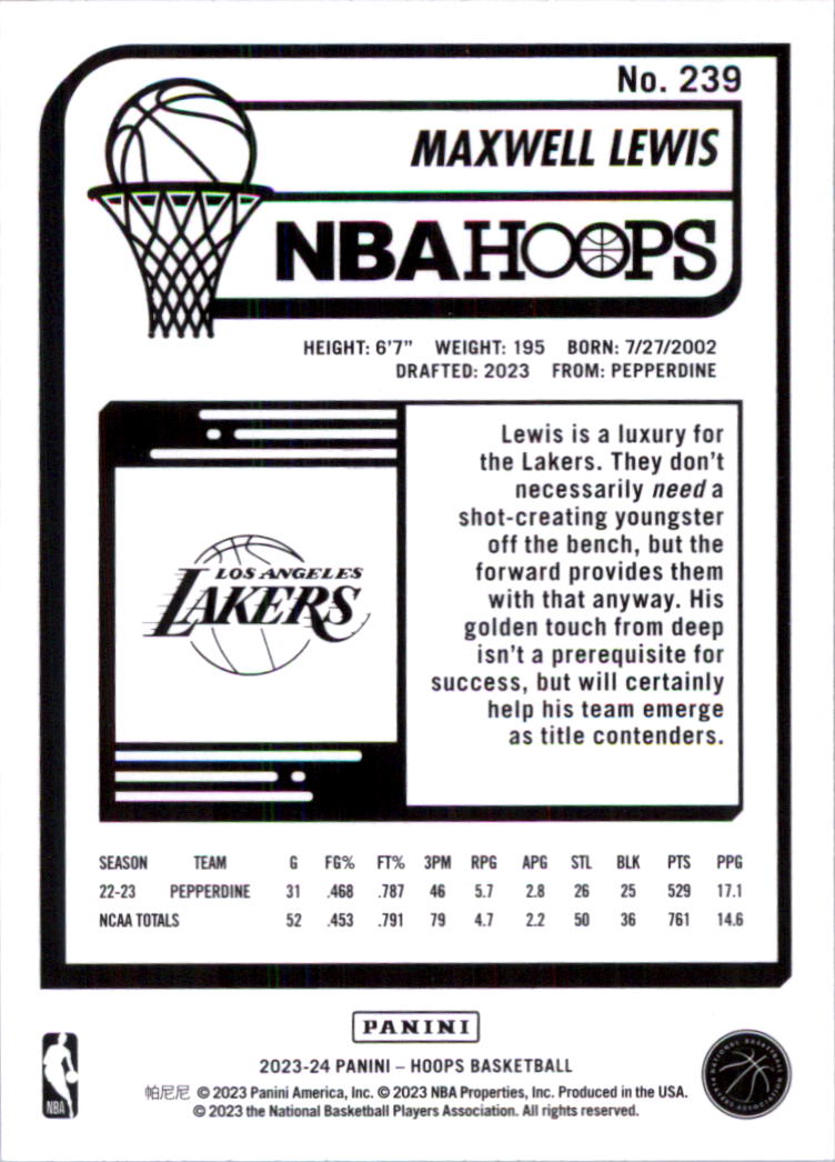 2023-24 Hoops Basketball Card Pick (Base) 101-300 - Picture 278 of 396