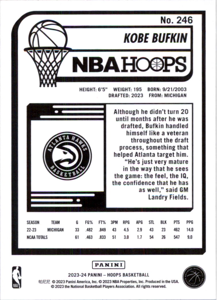 2023-24 Hoops Basketball Card Pick (Base) 101-300 - Picture 292 of 396