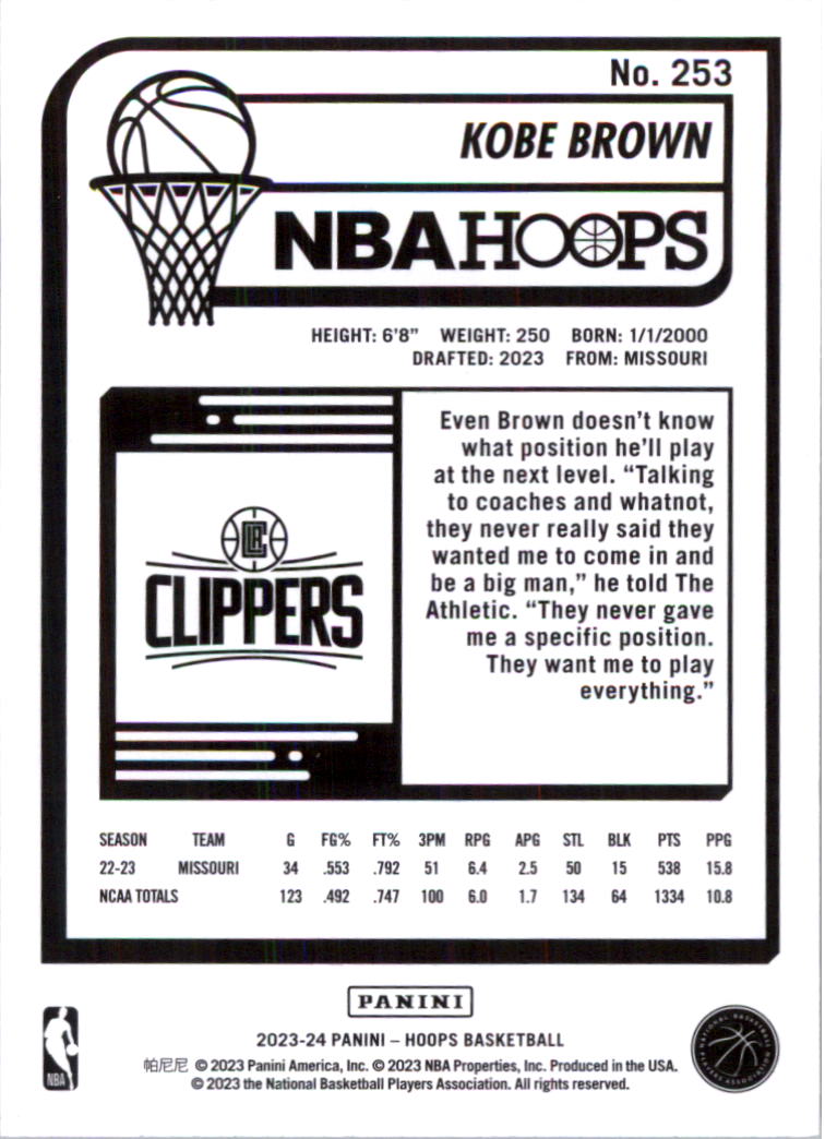 2023-24 Hoops Basketball Card Pick (Base) 101-300 - Picture 306 of 396