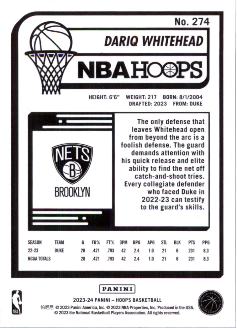 2023-24 Hoops Basketball Card Pick (Base) 101-300 - Picture 348 of 396