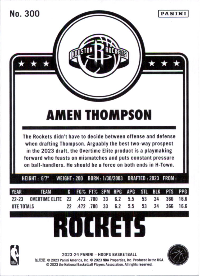 2023-24 Hoops Basketball Card Pick (Base) 101-300 - Picture 396 of 396