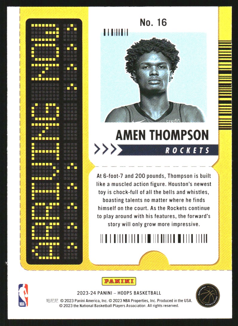 2023-24 Hoops Arriving Now Holo #16 Amen Thompson