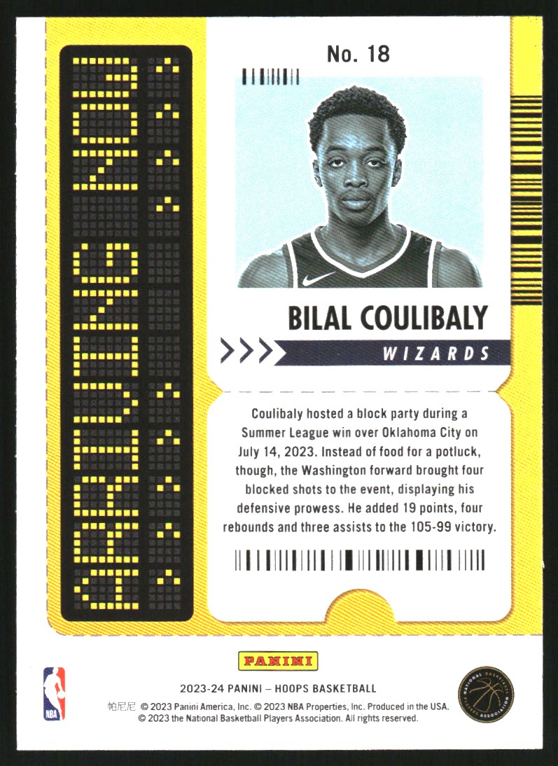 2023-24 Hoops Arriving Now Holo #18 Bilal Coulibaly