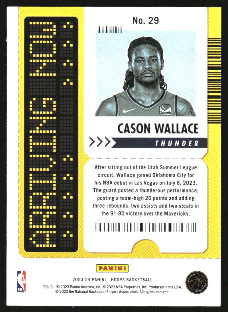 2023-24 Hoops Arriving Now Holo #29 Cason Wallace