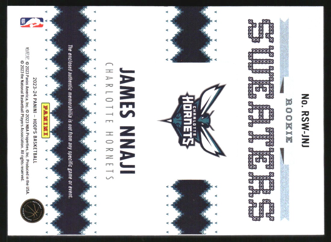2023-24 Hoops Rookie Sweaters #16 James Nnaji