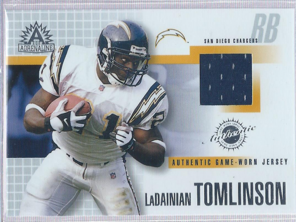 2002 Pacific Adrenaline Game Worn Jerseys #44 LaDainian Tomlinson