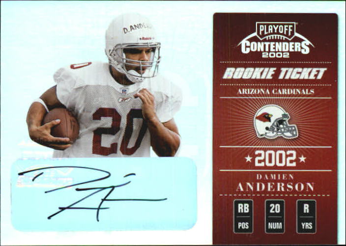 2002 Playoff Contenders #120 Damien Anderson AU/460 RC