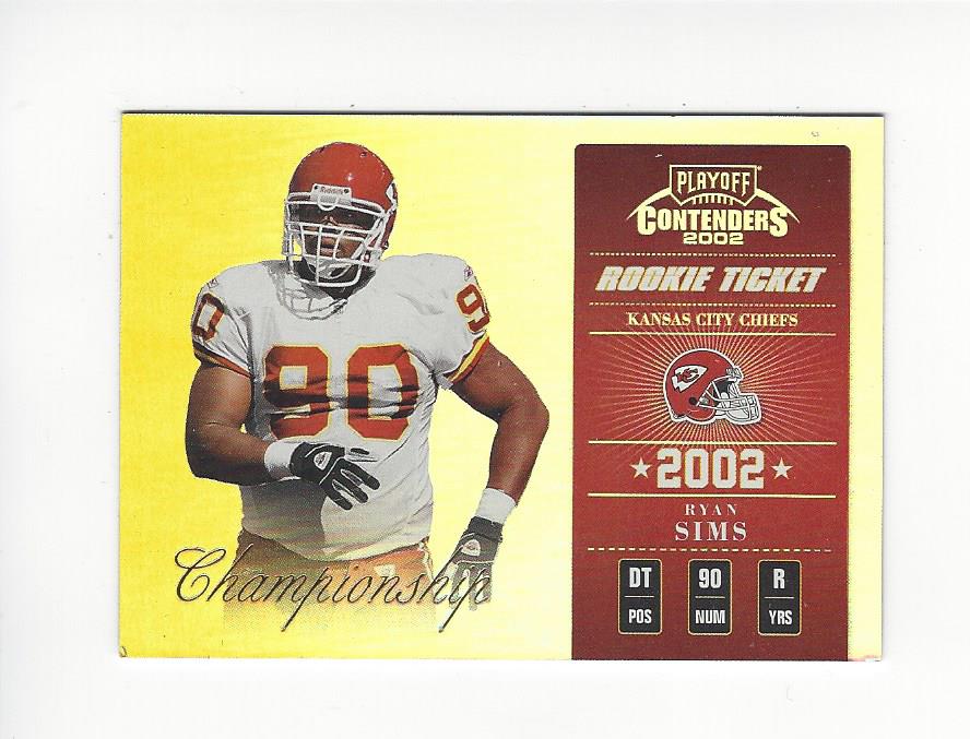 2002 Playoff Contenders Championship Ticket #170 Ryan Sims
