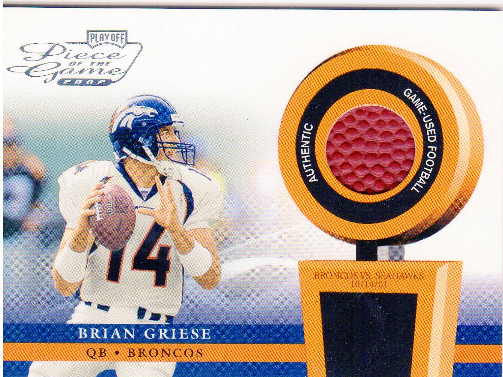 2002 Playoff Piece of the Game Materials #5F Brian Griese FB