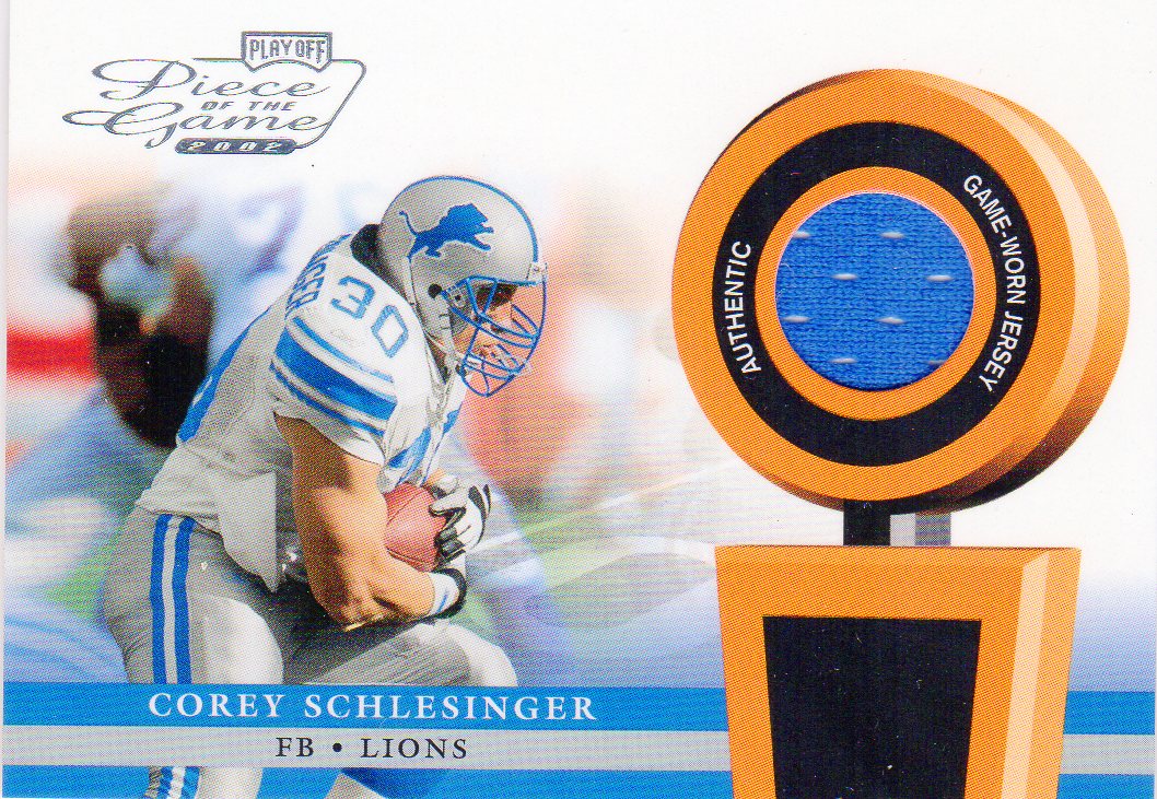 2002 Playoff Piece of the Game Materials #9J Cory Schlesinger JSY