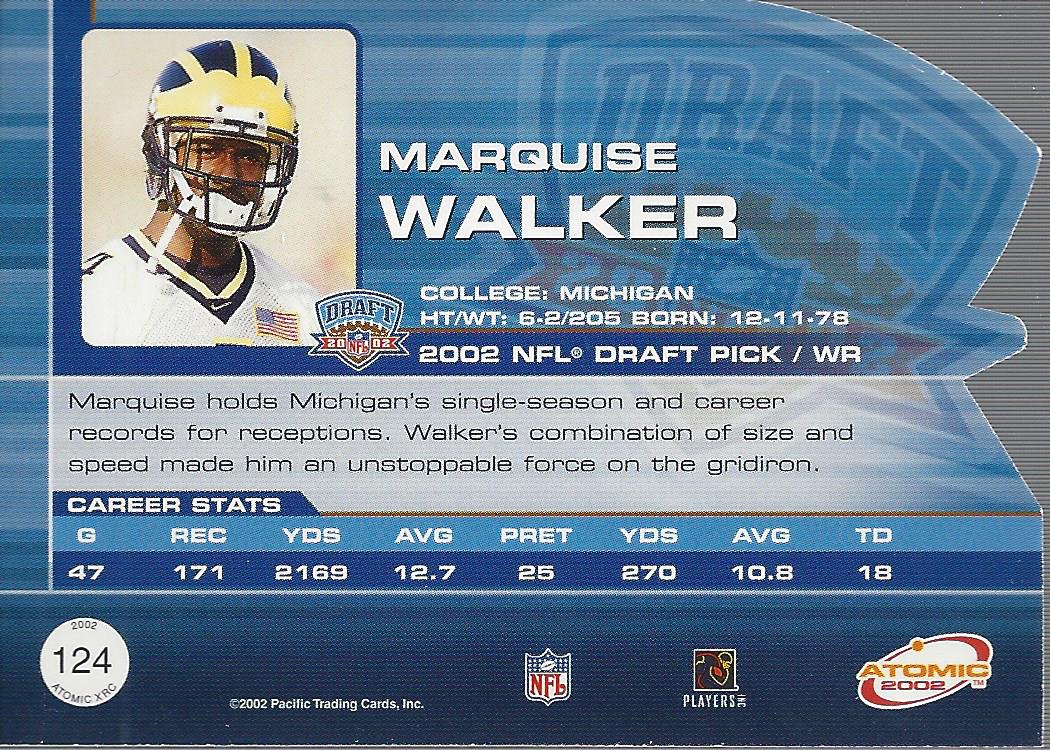 2002 Private Stock Atomic Previews #124 Marquise Walker back image