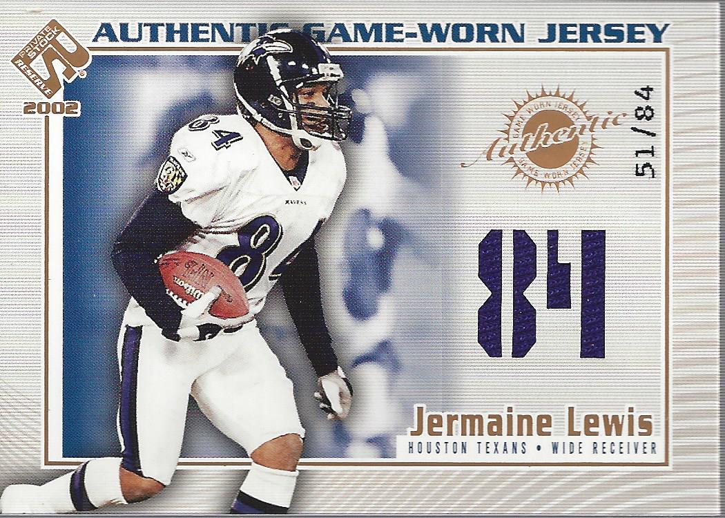 2002 Private Stock Game Worn Jerseys Numbers #55 Jermaine Lewis/84