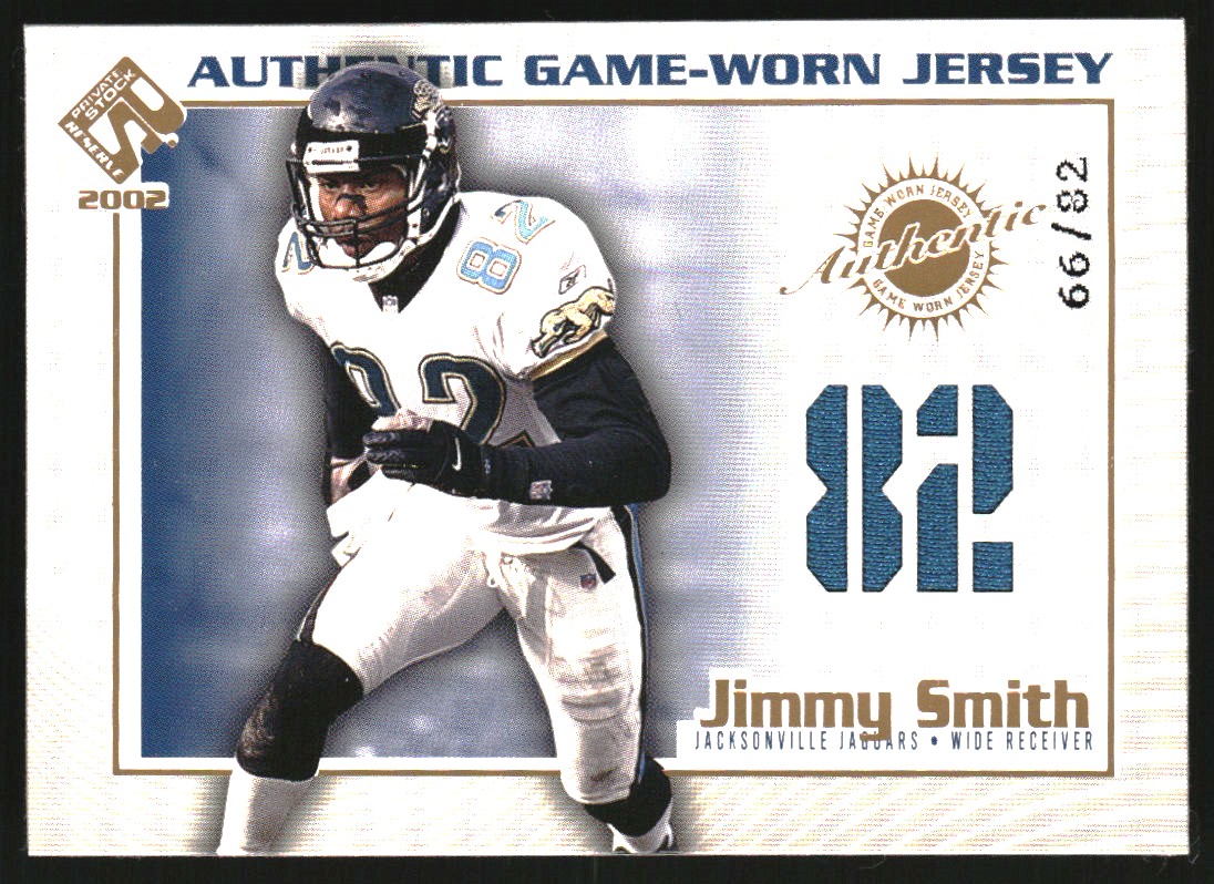 2002 Private Stock Game Worn Jerseys Numbers #62 Jimmy Smith/82