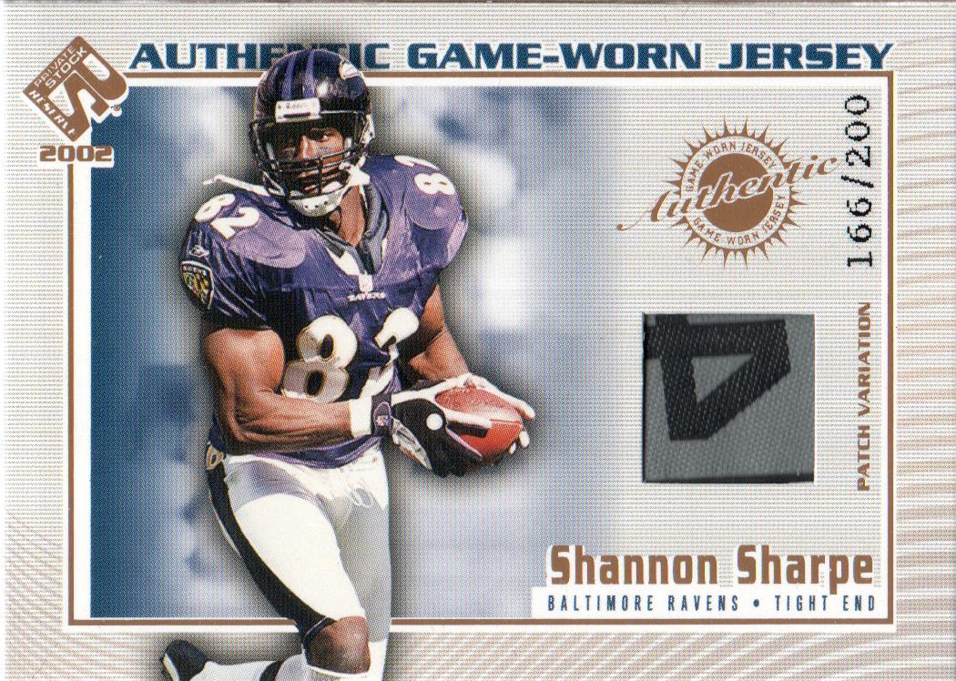 2002 Private Stock Game Worn Jerseys Patches #16 Shannon Sharpe/200