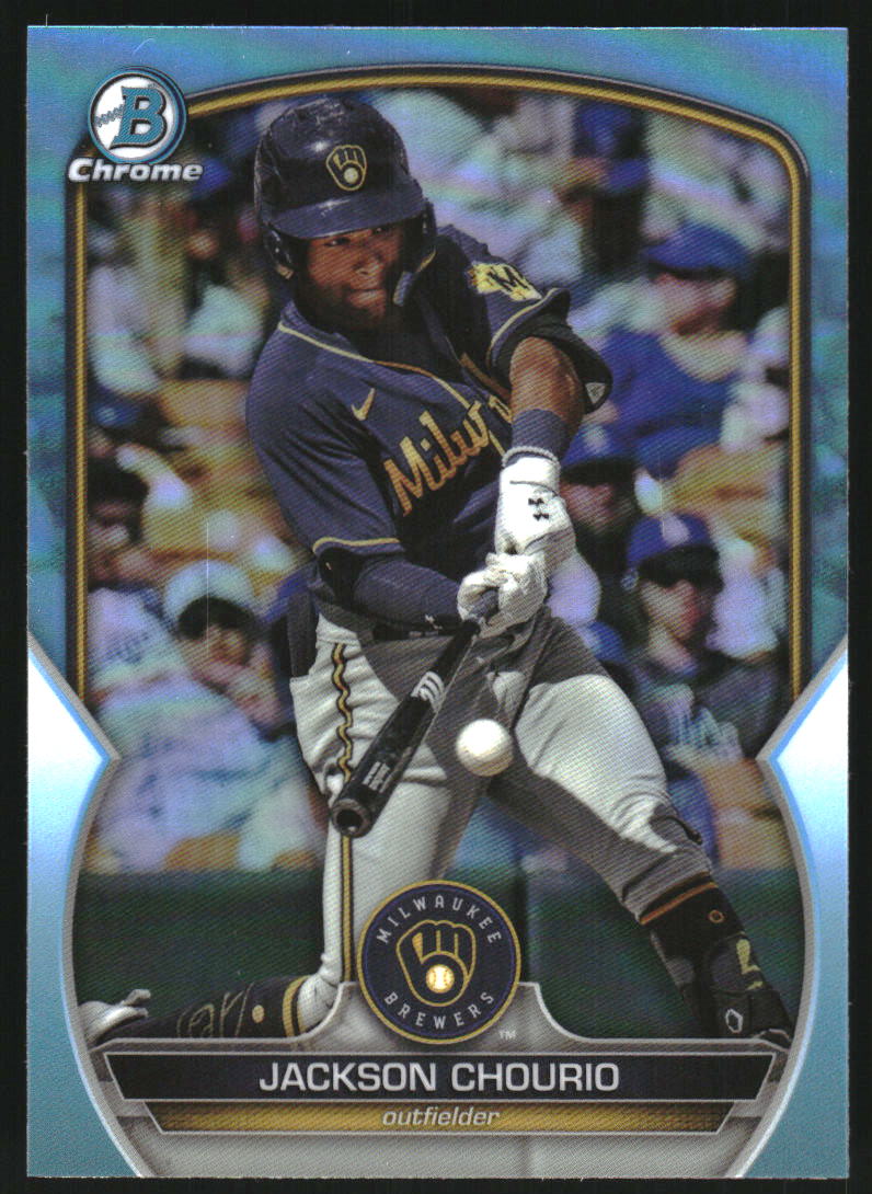 2023 Bowman Chrome Draft Sky Blue Refractors #BDC156 Jackson Chourio