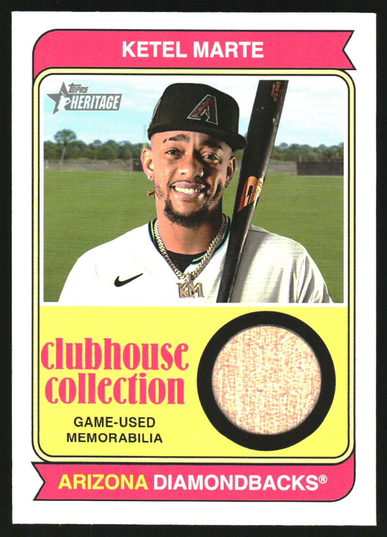 2023 Topps Heritage Clubhouse Collection Relics #CCRKM Ketel Marte HN