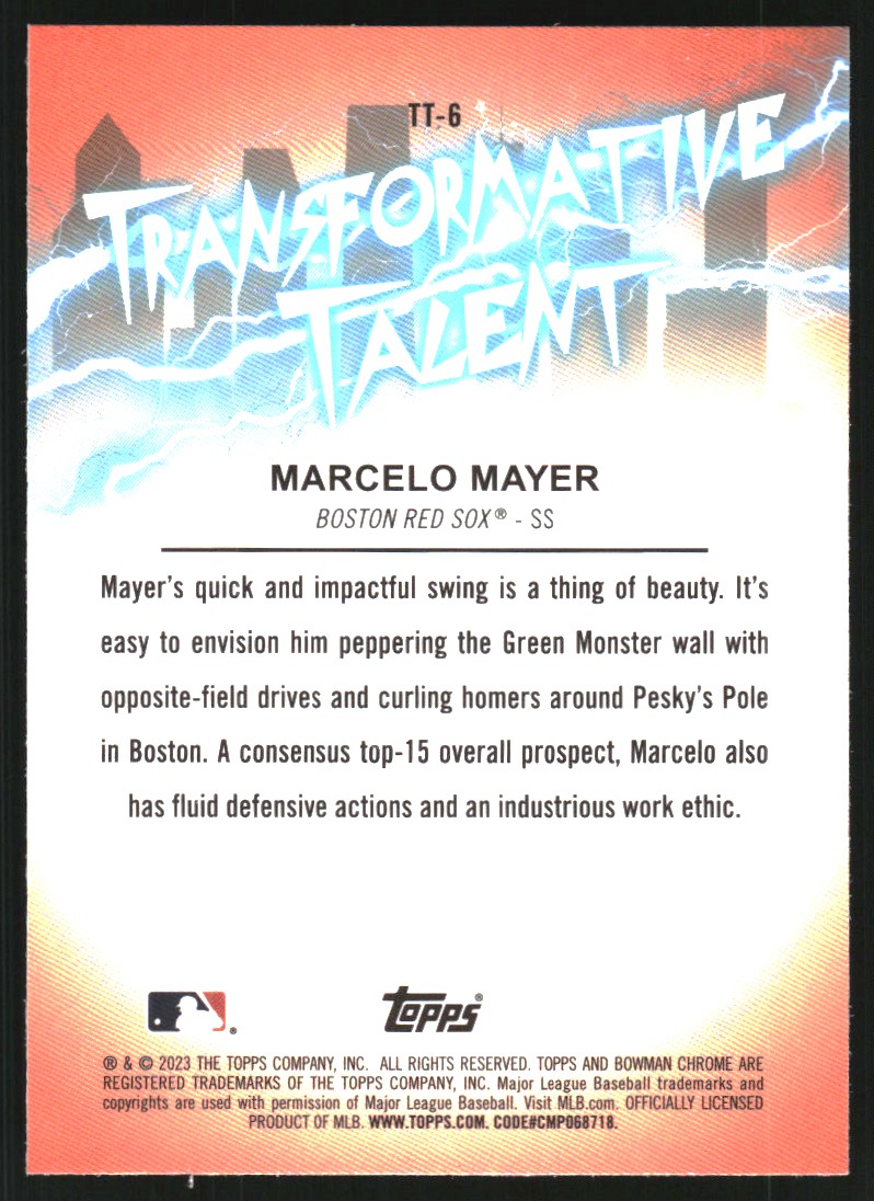 2023 Bowman Chrome Draft Transformative Talent #TT6 Marcelo Mayer